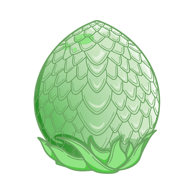 A green dragon egg, waiting to hatch
